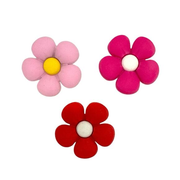 Flower Crocs Charms 3 piece Set - Picture 1 of 5